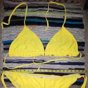 Plus Lettuce Trim Triangle Tie Side Bikini Swimsuit